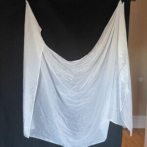 White Sheer Lightweight Fabric Drape Scarf Shawl curtain style light